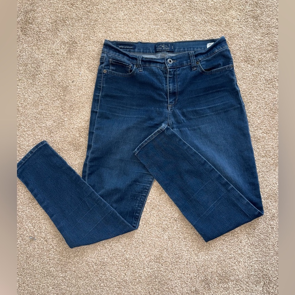 Lucky Brand Brooke Skinny Jeans — Dark Wash Stretch Denim Size 12
